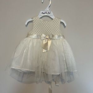 Brand new white fancy baby dress size 6/9 month